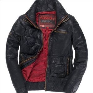 SUPERDRY Premium Genuine Leather Flight Jacket